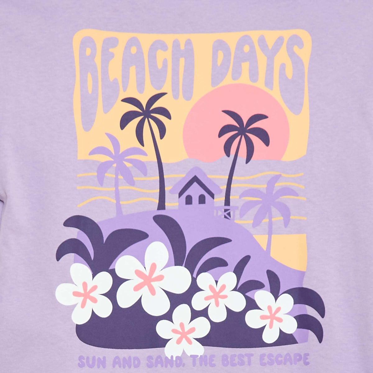 T-shirt coupe loose imprimé dos & poitrine VIOLET