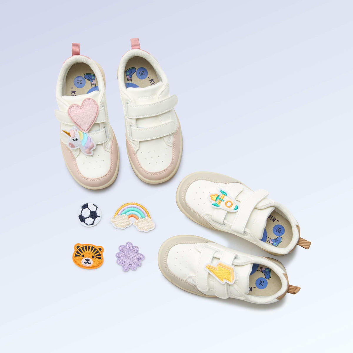 Lot de 2 patchs à enfiler pour personnaliser tes baskets 'Kitchoun' BLEU