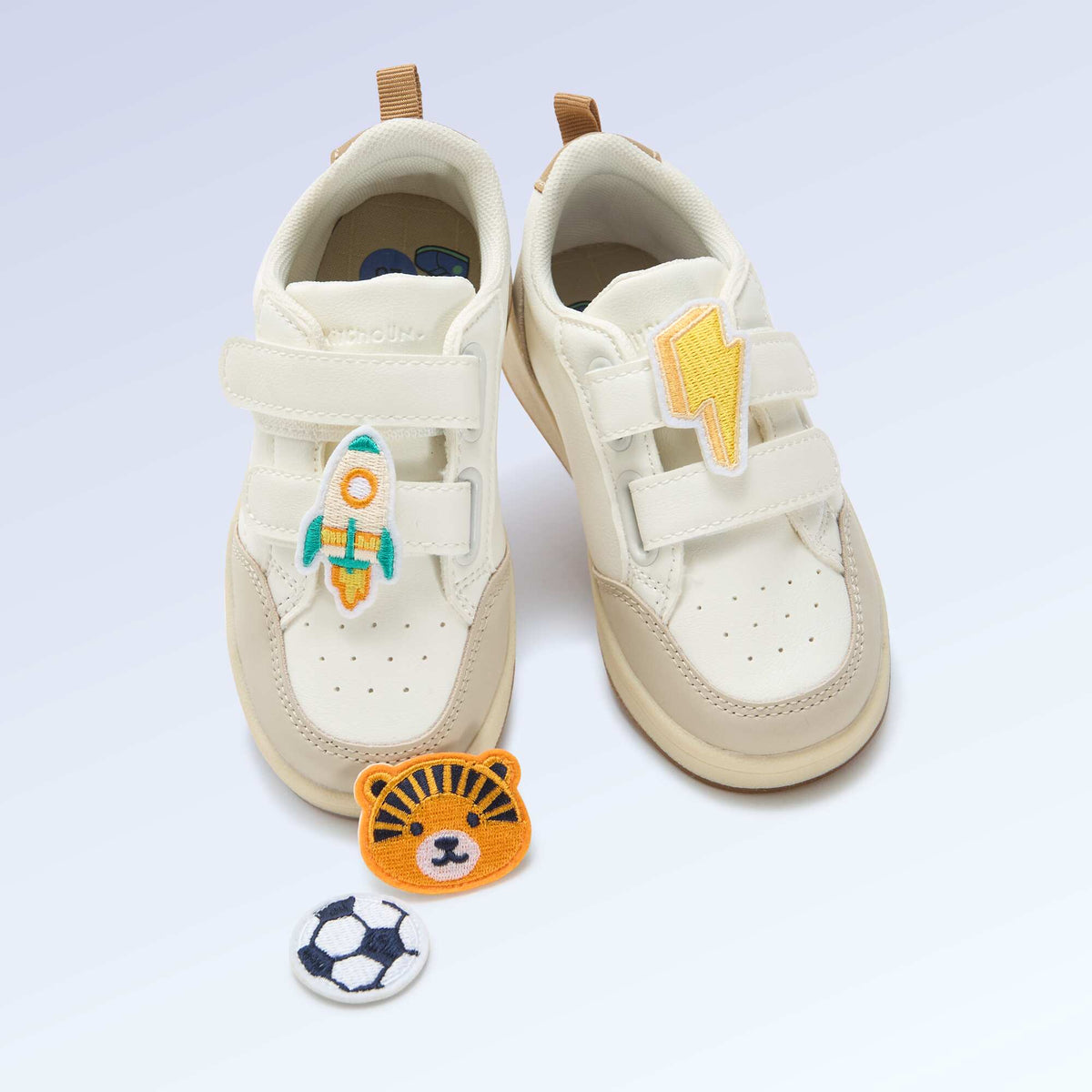 Lot de 2 patchs à enfiler pour personnaliser tes baskets 'Kitchoun' JAUNE