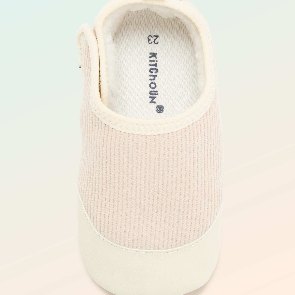 Chaussons côtelés à scratchs - Motricité 2 '4 pattes' - 'Kitchoun' BEIGE