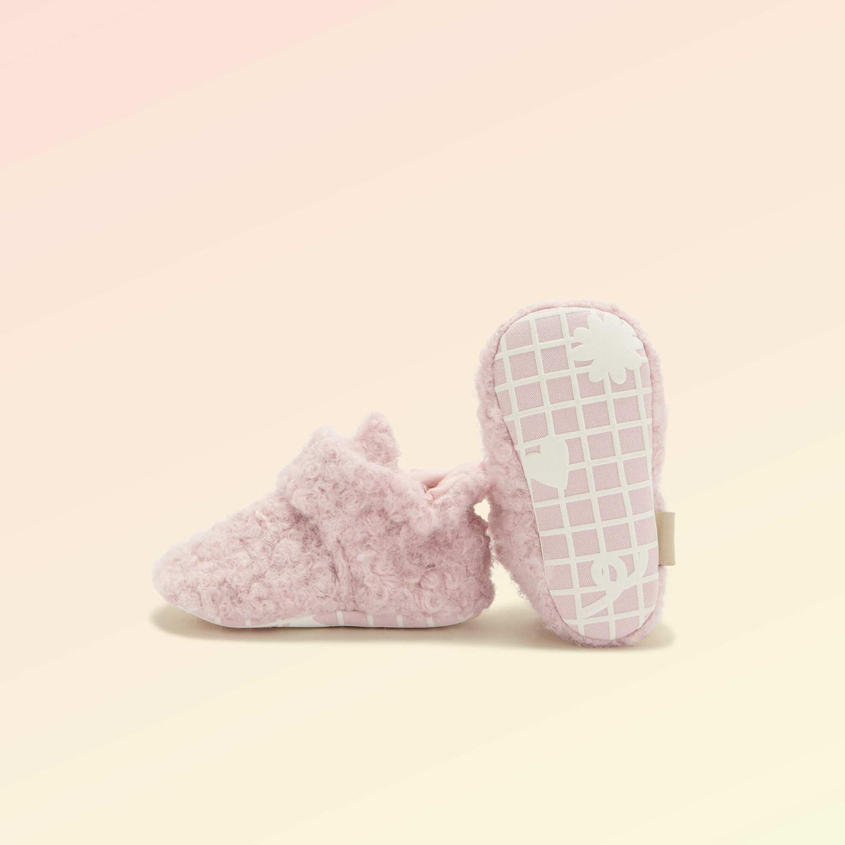 Chaussons montants effet moutonné - 'Kitchoun' ROSE