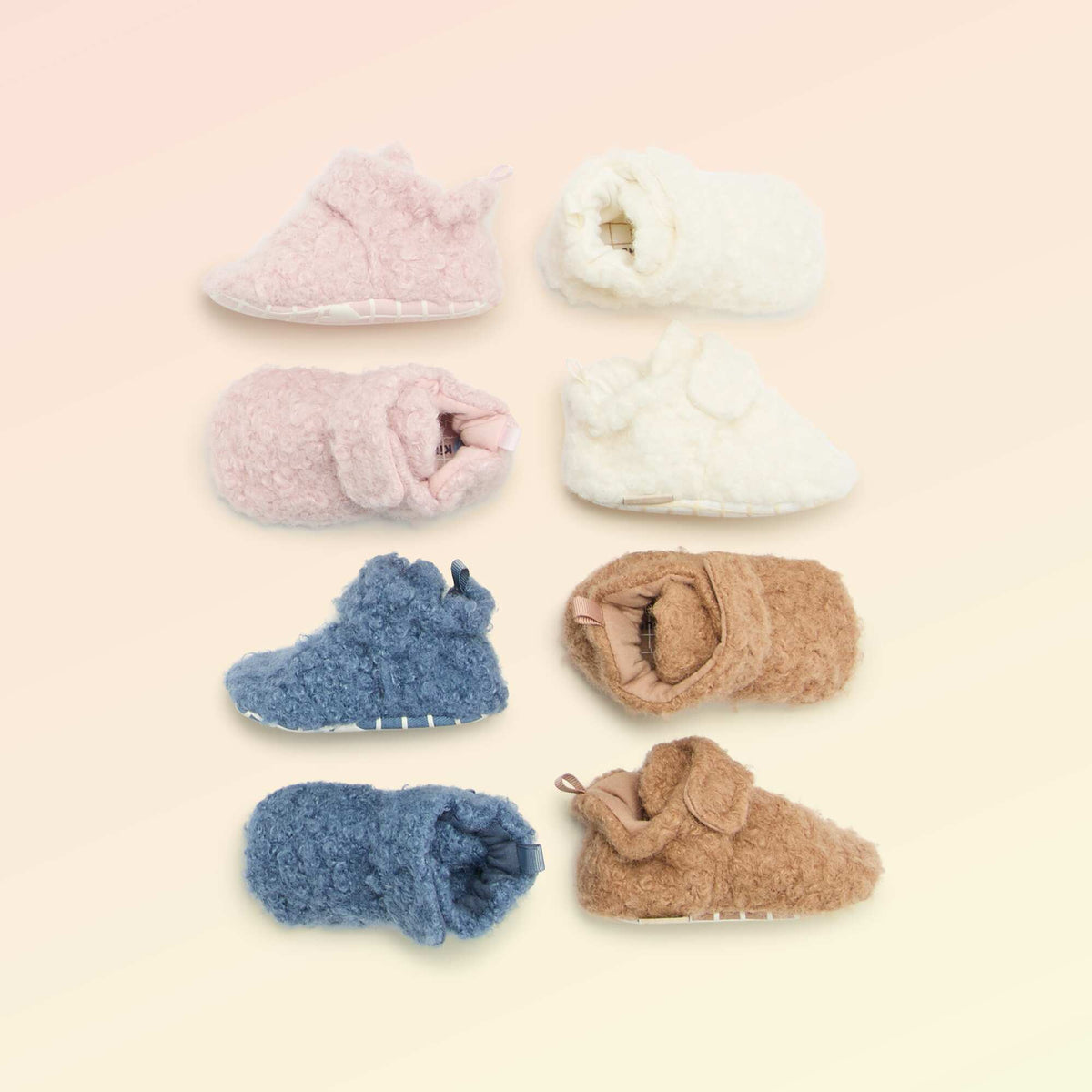 Chaussons montants effet moutonné - 'Kitchoun' ROSE
