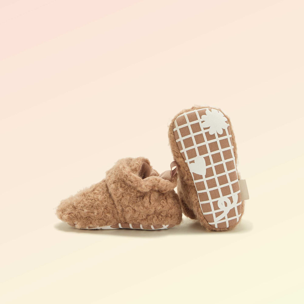 Chaussons montants effet moutonné - 'Kitchoun' MARRON