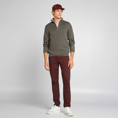 Pantalon chino slim MARRON