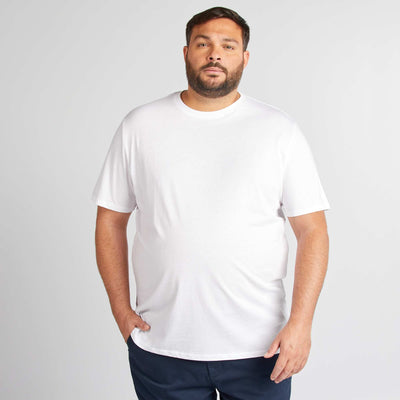 T-shirt uni en maille jersey BLANC