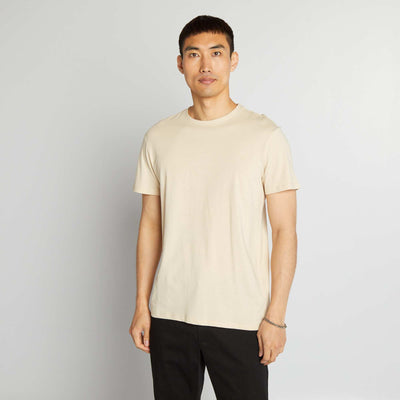 T-shirt droit en jersey uni BLANC CASSé