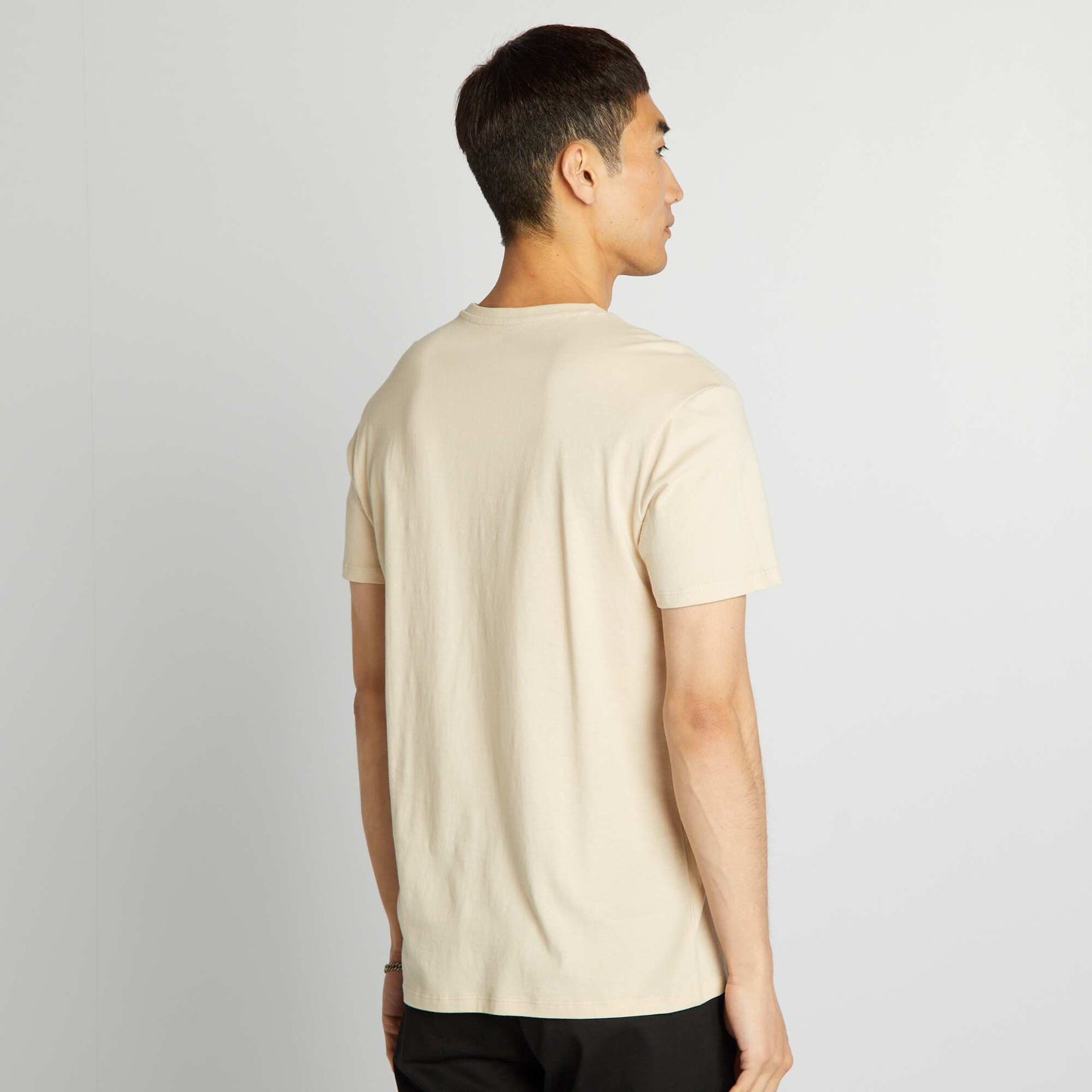 T-shirt droit en jersey uni BLANC CASSé