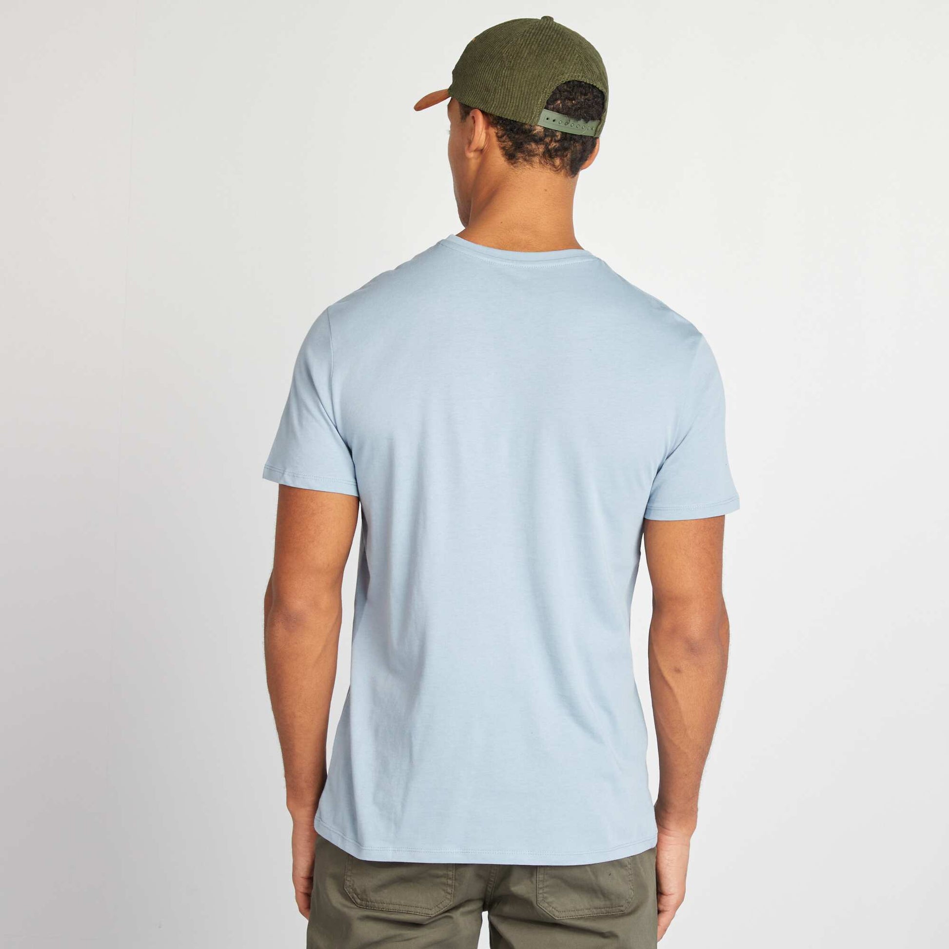T-shirt droit en jersey uni BLEU CIEL
