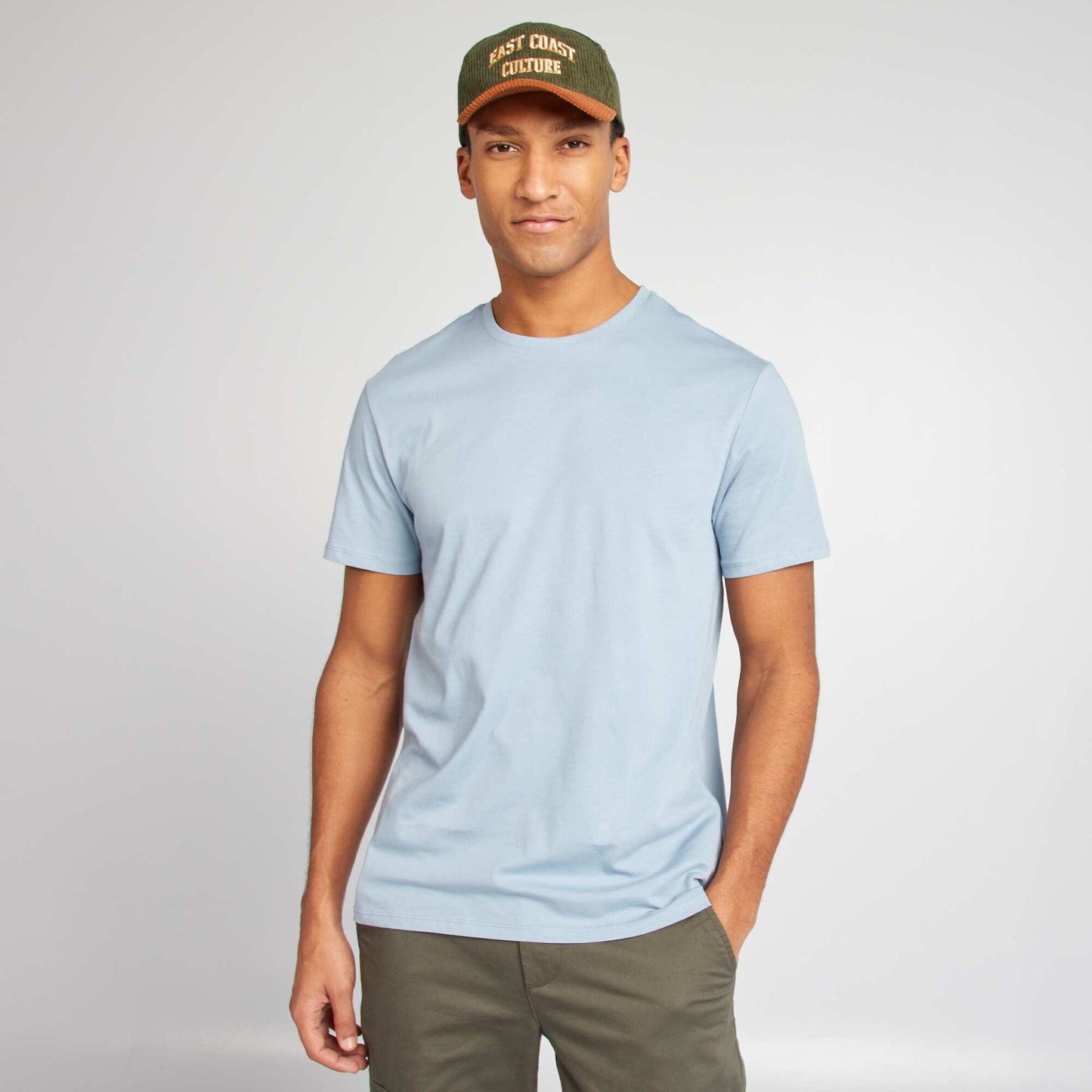 T-shirt droit en jersey uni BLEU CIEL