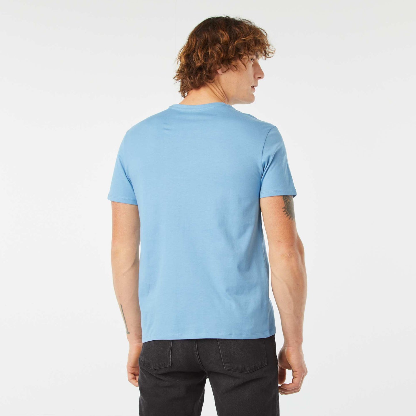 T-shirt droit en jersey uni BLEU CLAIR