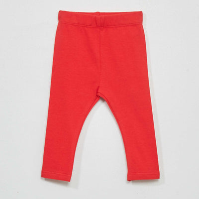 Legging long uni en maille jersey ROUGE