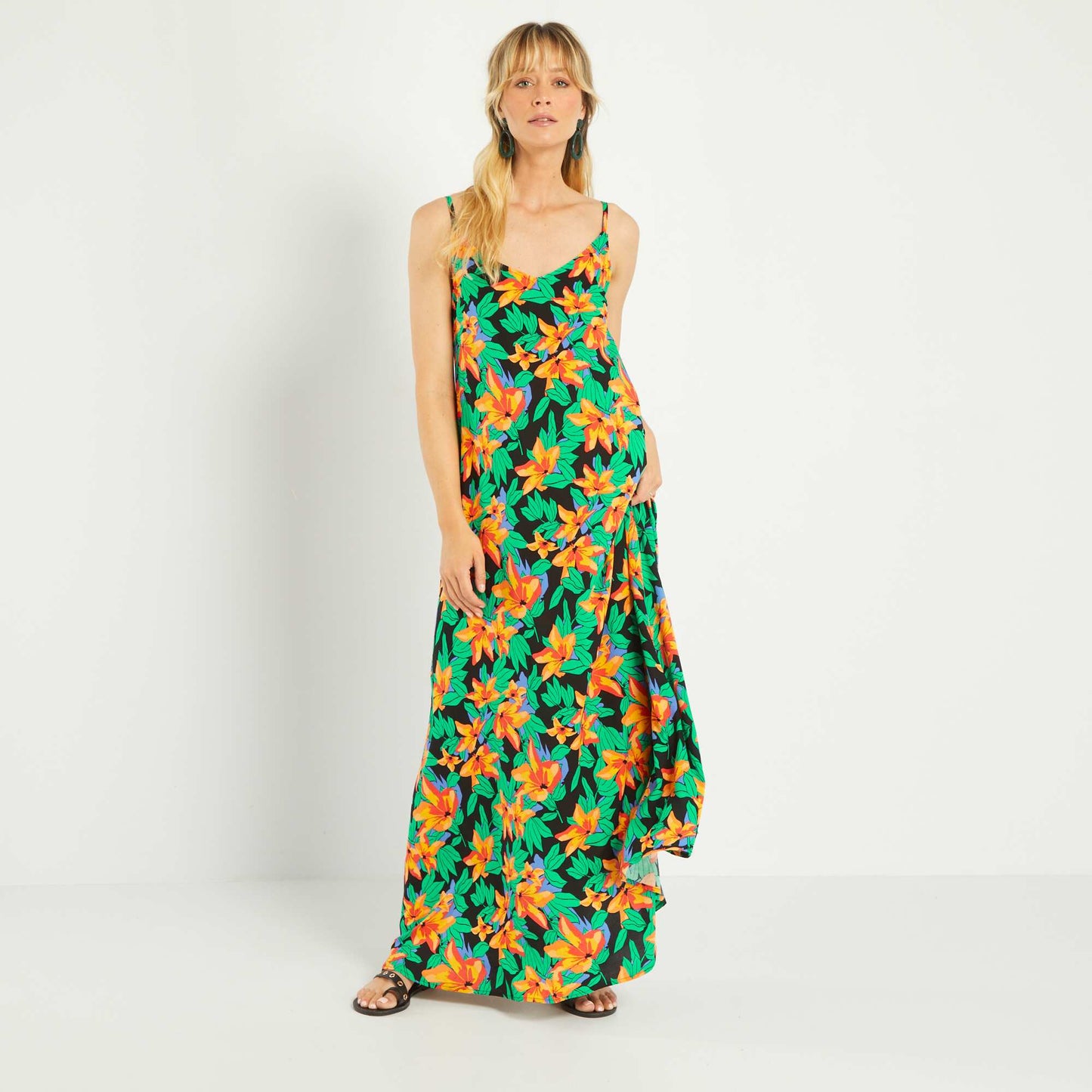 Robe midi avec imprimé Multicolore