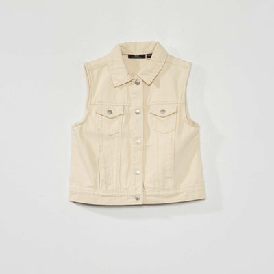 Veste sans manches Beige