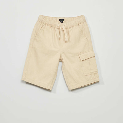 Bermuda avec poches à rabats Beige