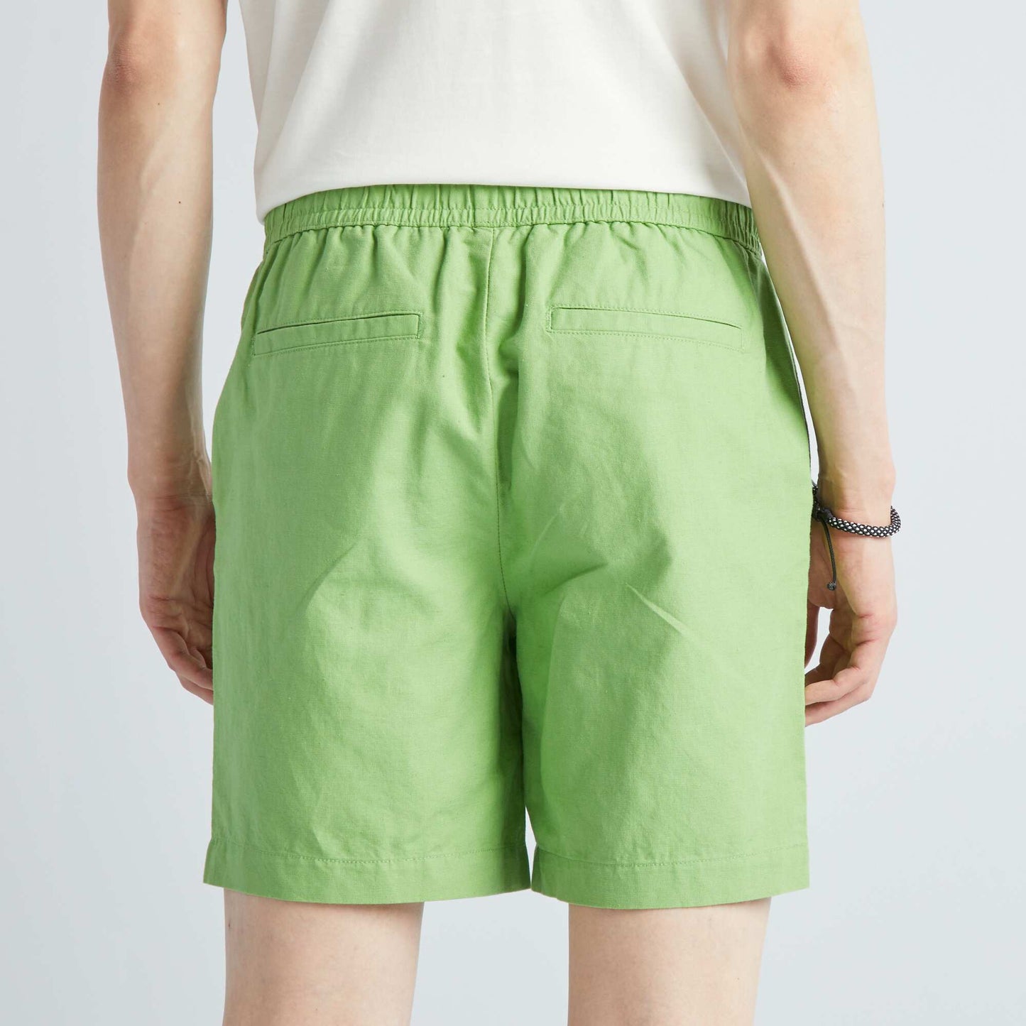 Bermuda chino en coton et en lin Vert