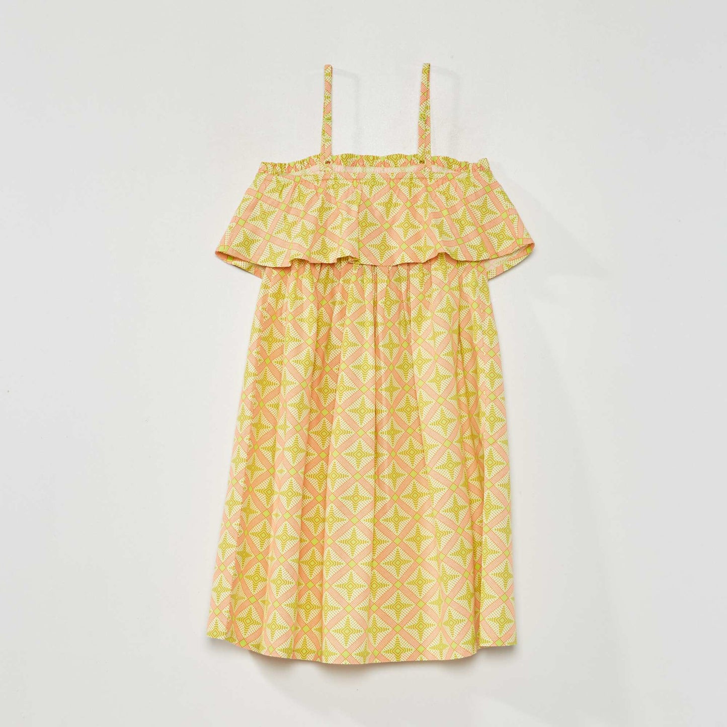 Robe longue avec imprimé fantaisie Jaune/vert