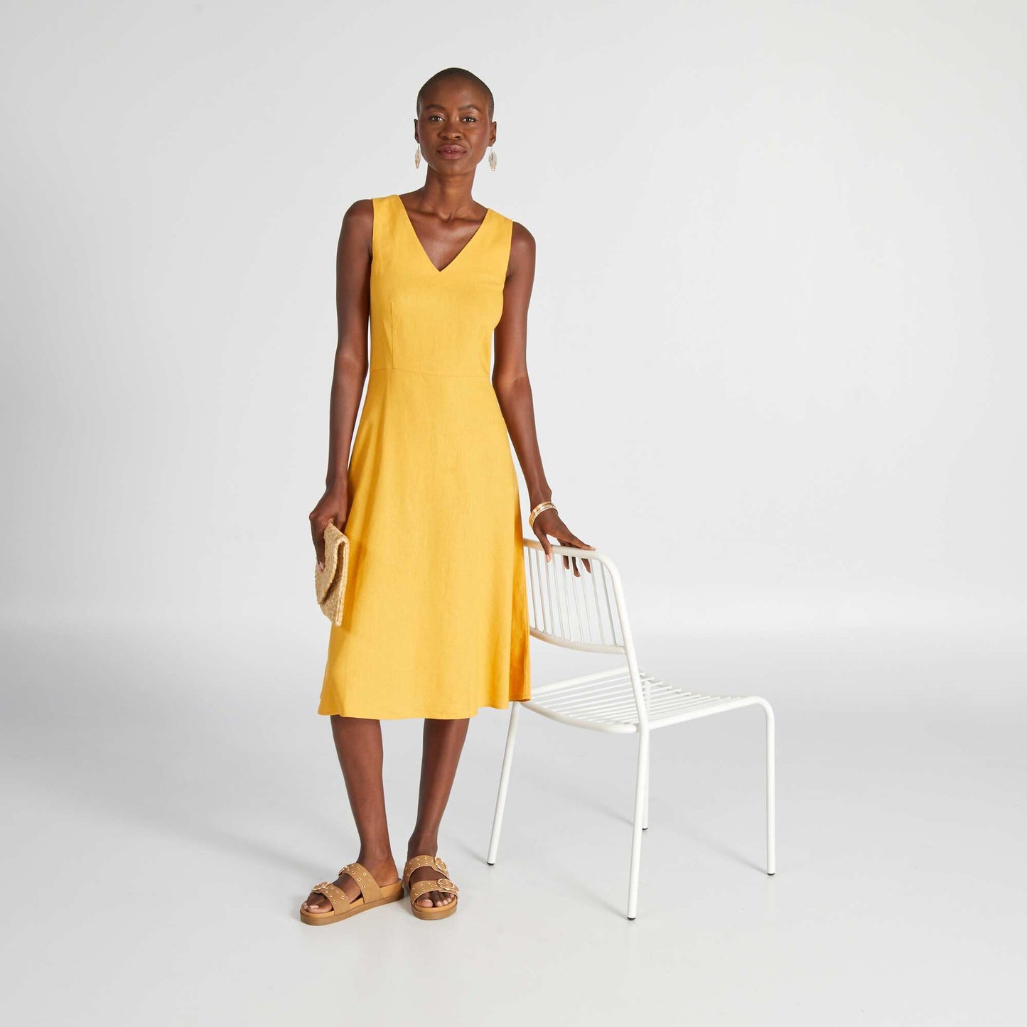 Robe longueur genoux Jaune