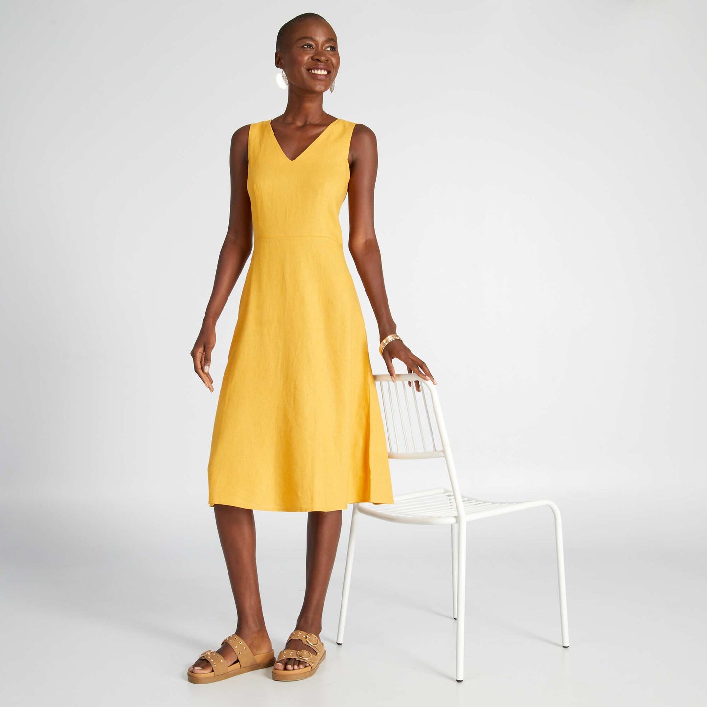 Robe longueur genoux Jaune