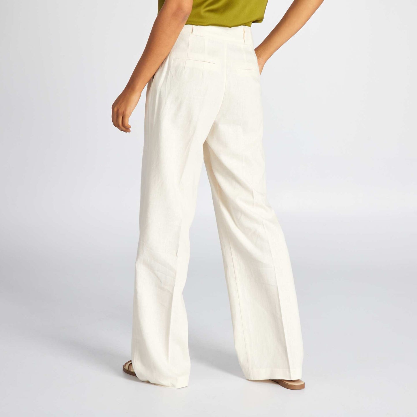 Pantalon wide leg fluide Blanc