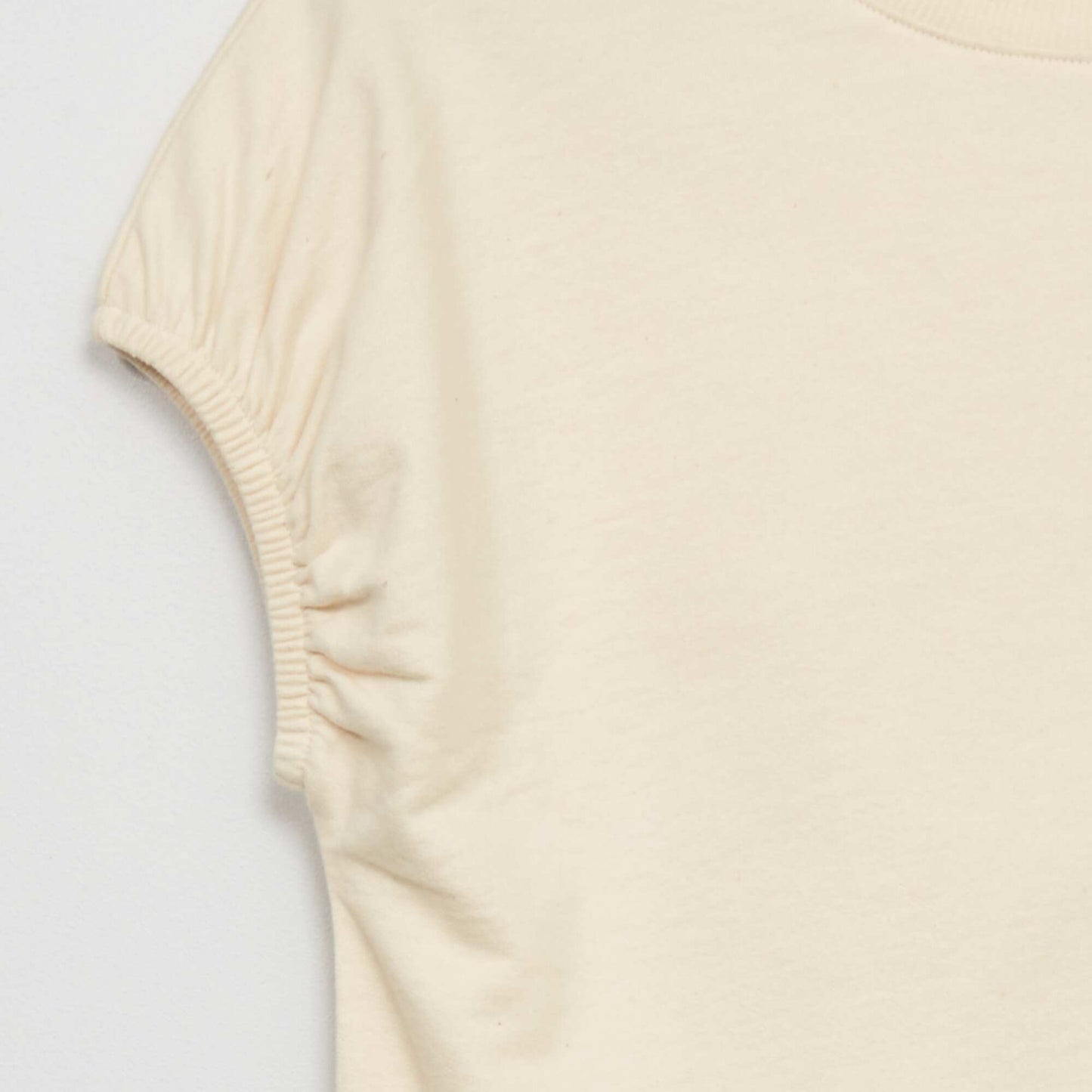 T-shirt avec manches et base élastiquées BLANC