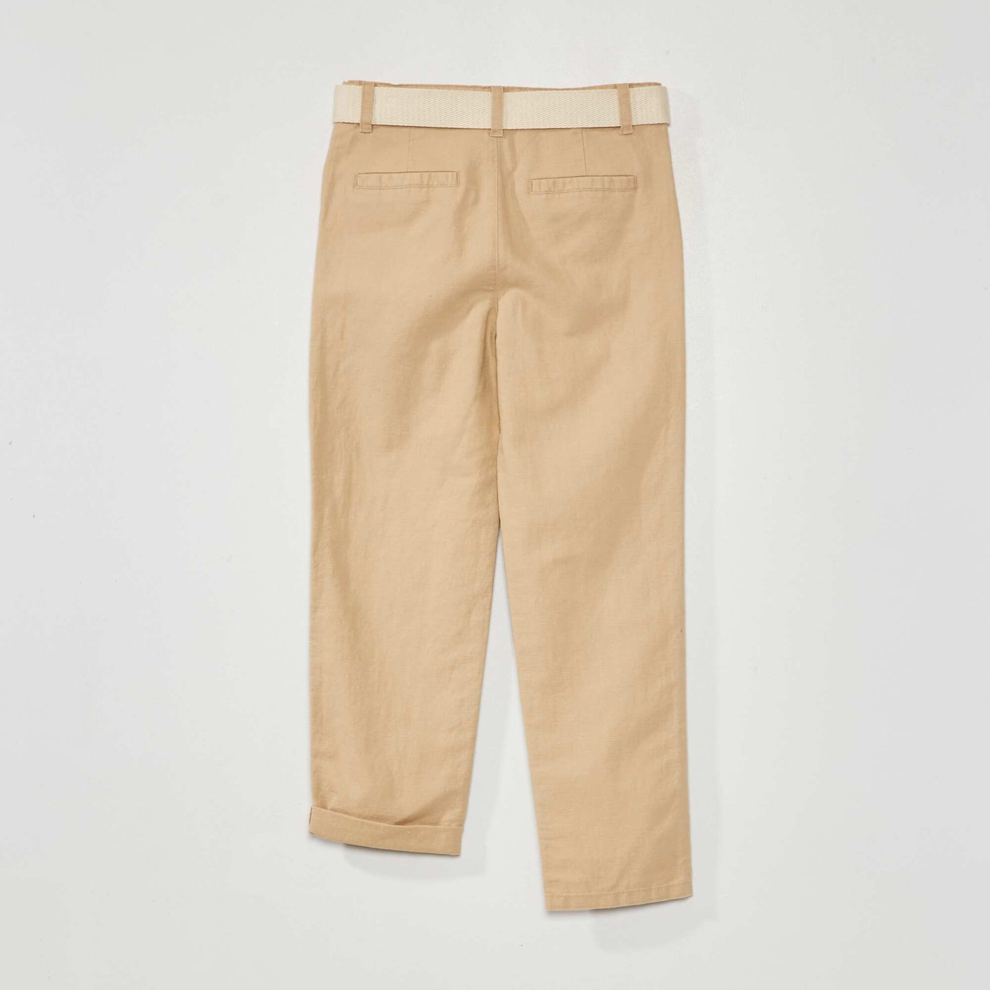 Pantalon chino + ceinture Beige