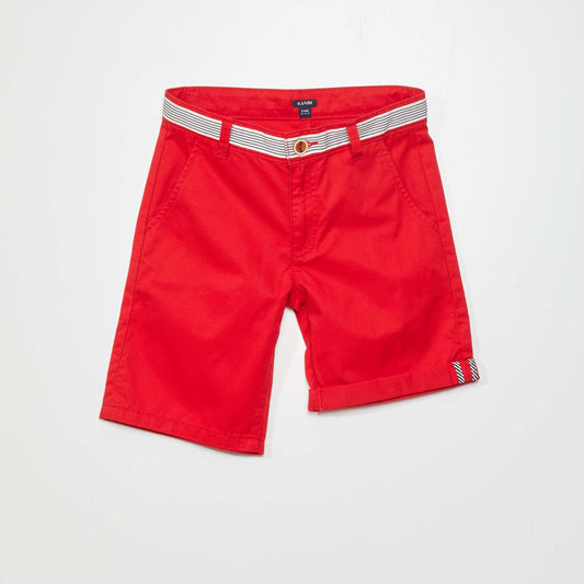 Bermuda en twill Rouge