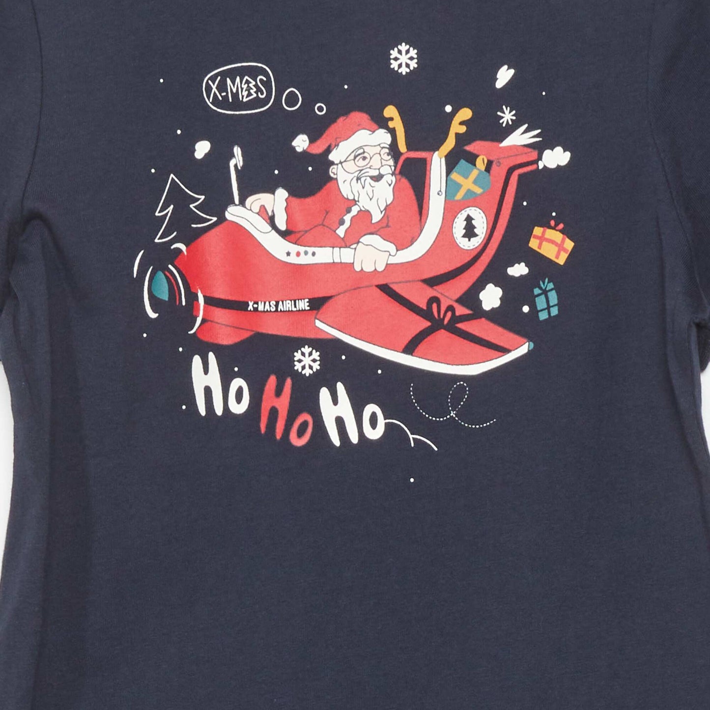 T-shirt en jersey 'Noël' Bleu marine