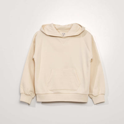 Sweat à capuche molleton épais Beige