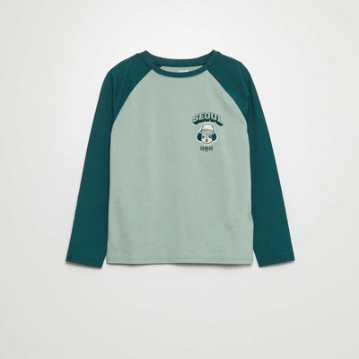 T-shirt manches longues 'séoul' Vert
