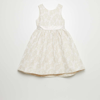 Robe de cérémonie jacquard Beige