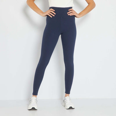 Legging en maille cotelee Bleu marine