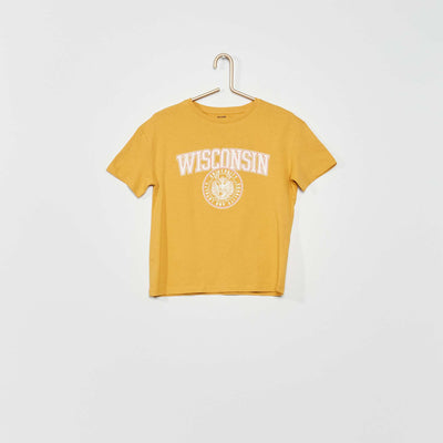 T-shirt imprime 'Wisconsin' JAUNE