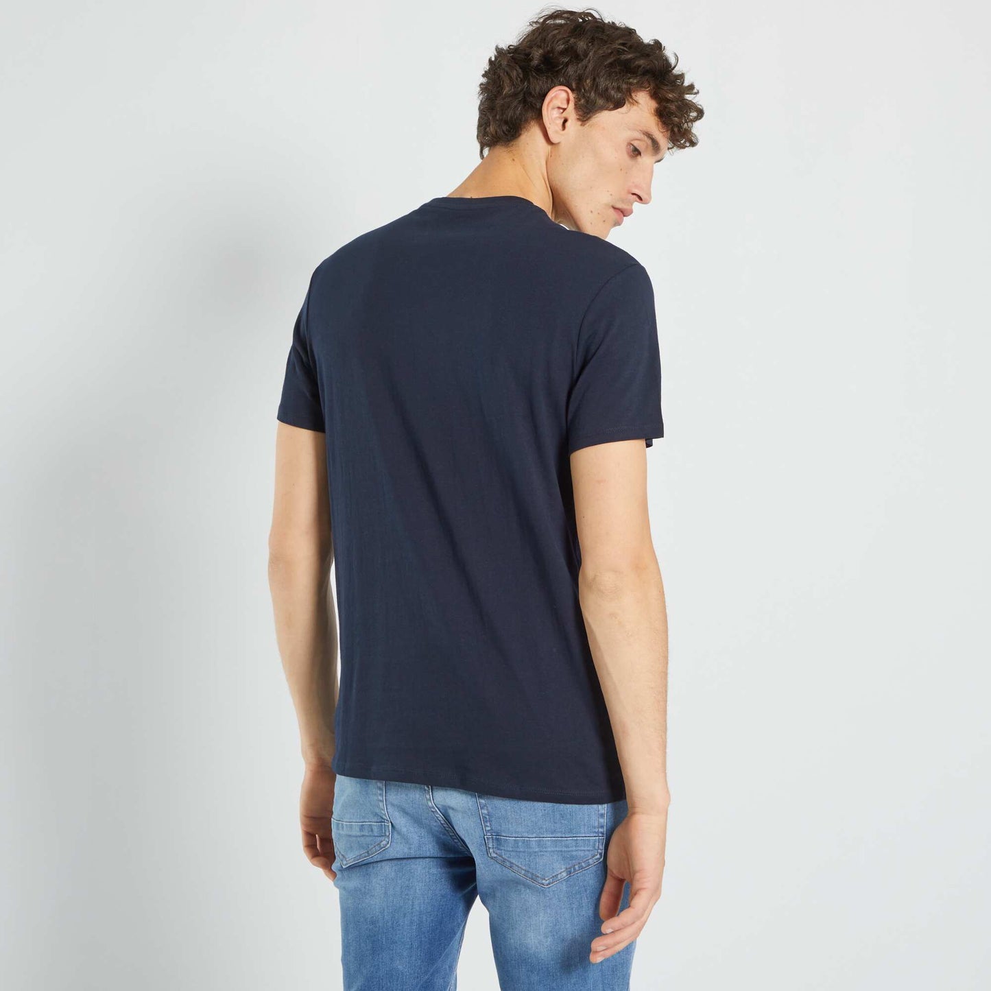 T-shirt en coton avec imprime Bleu