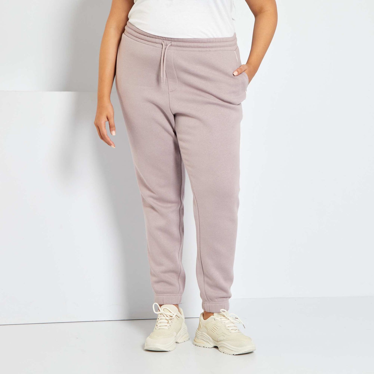 Pantalon de jogging en molleton rose grisé