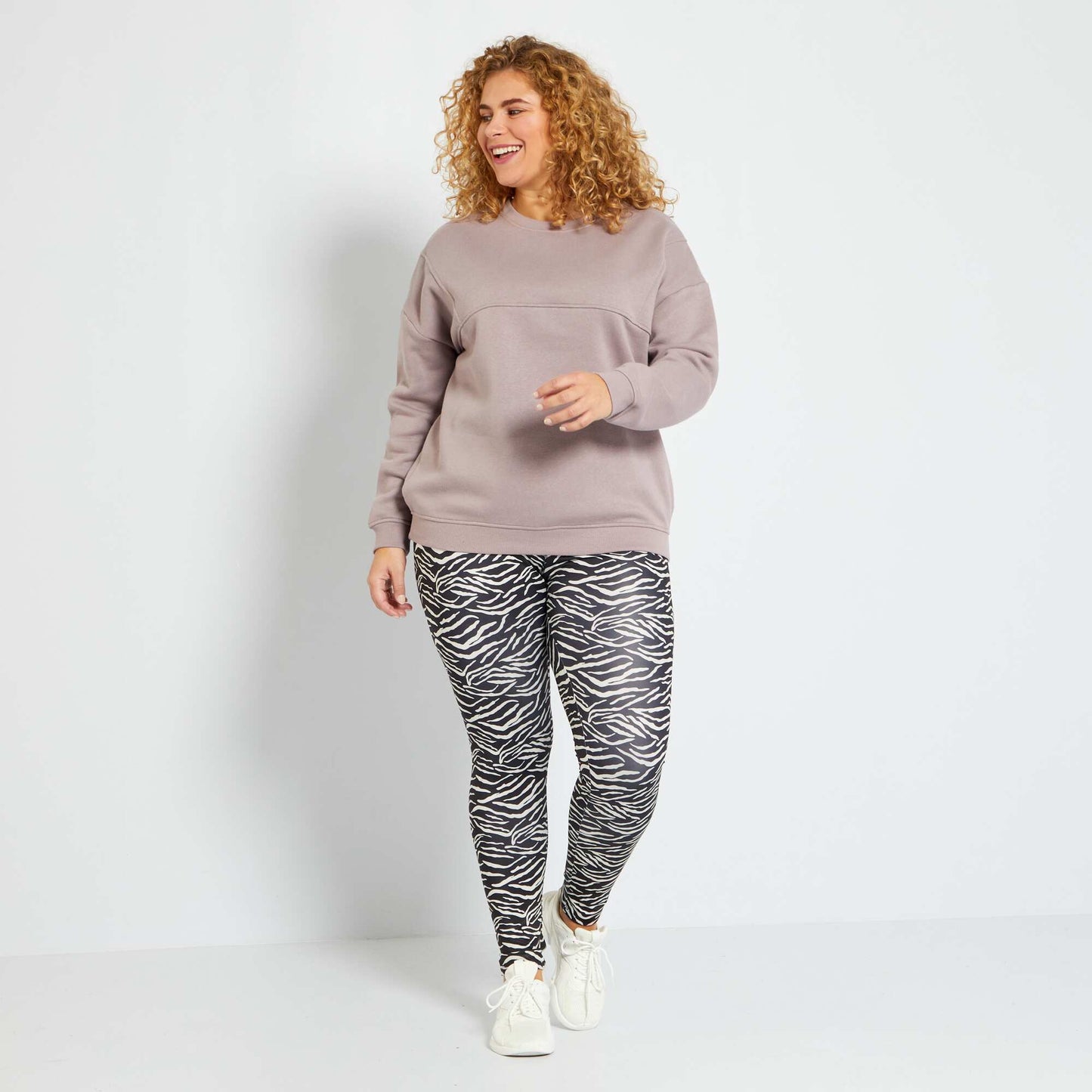 Sweat en molleton rose grisé