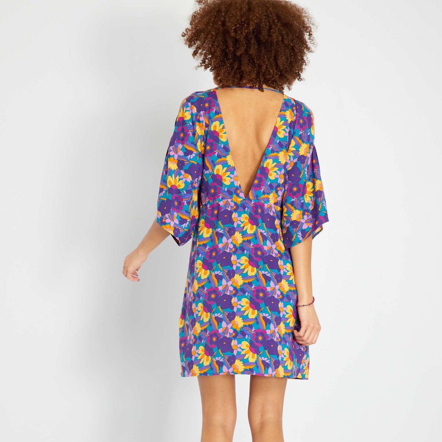 Robe de plage fleurie Violet