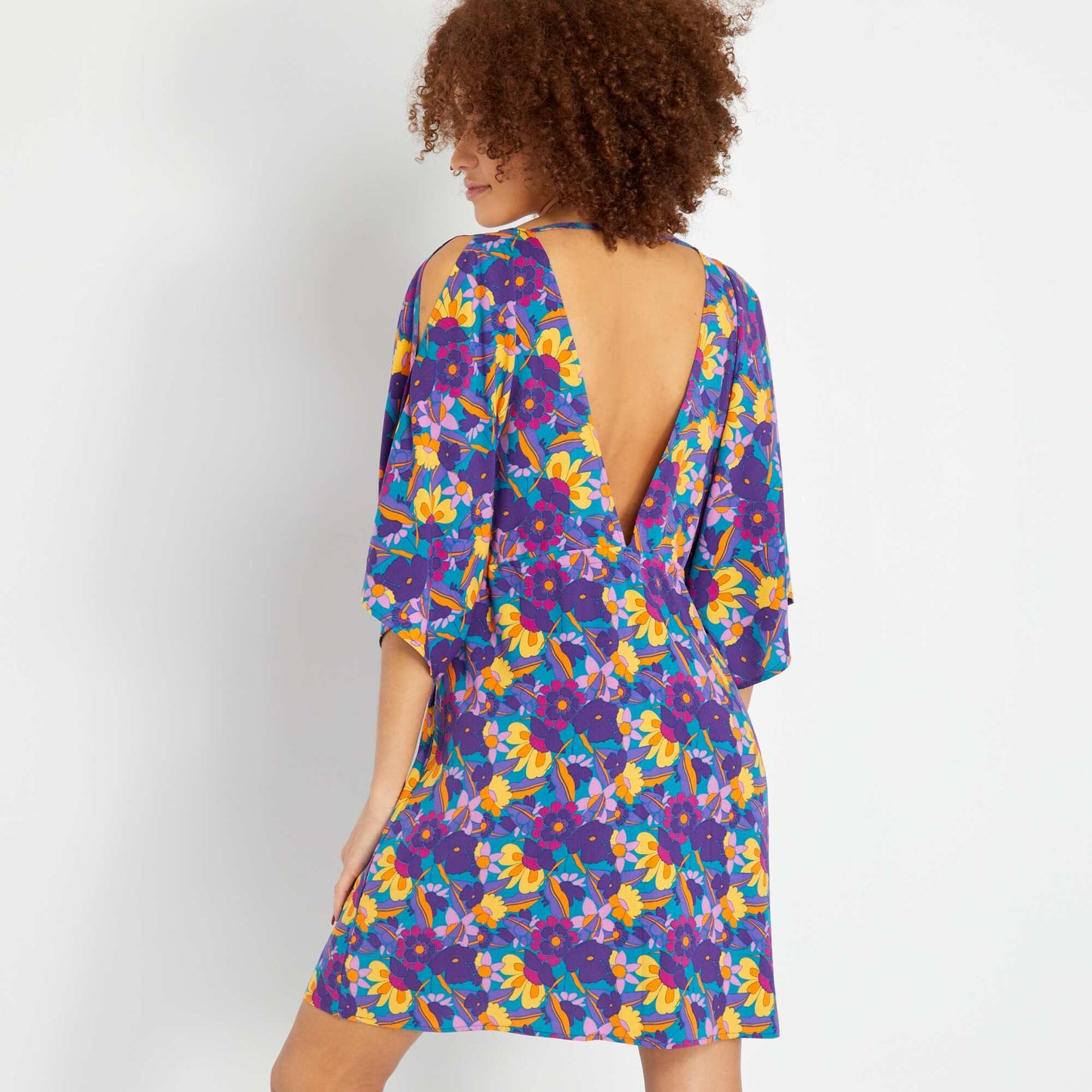 Robe de plage fleurie Violet