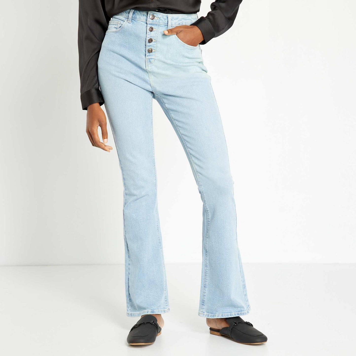 Jean flare/bootcut/bootcut taille haute - L34 Bleu clair