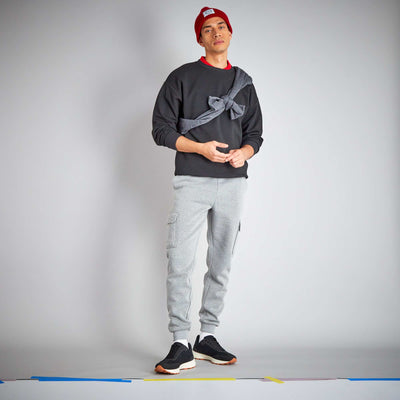 Pantalon jogging cargo chiné Gris chiné
