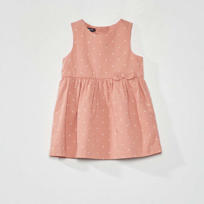 Robe en voile de coton avec imprimé Rose