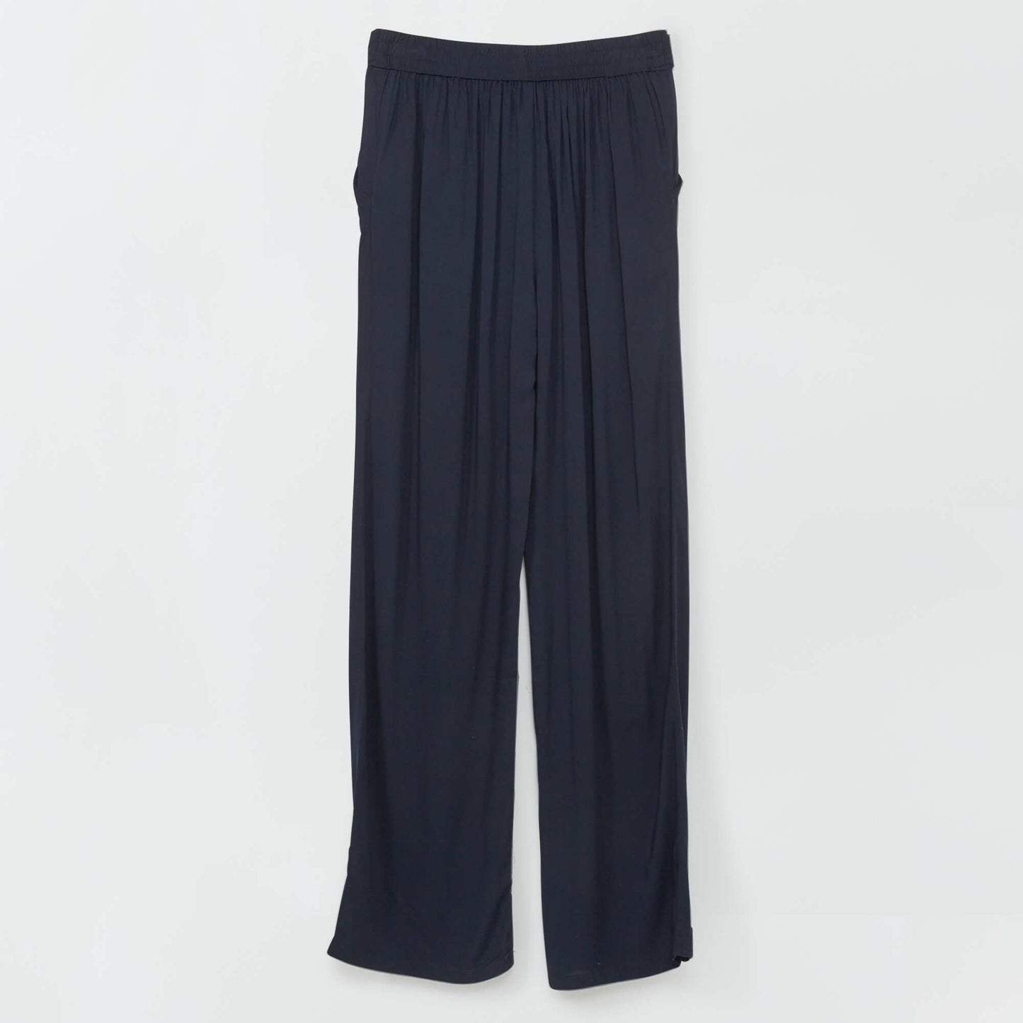 Pantalon large cropped à motifs Bleu