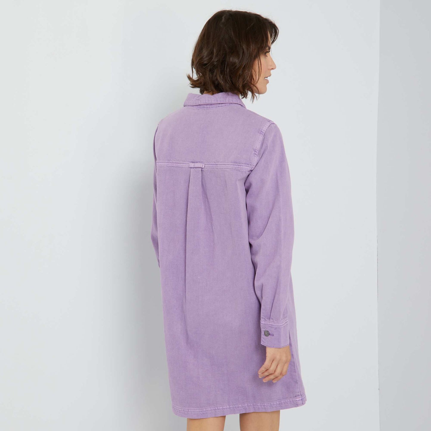 Robe chemise en denim Violet