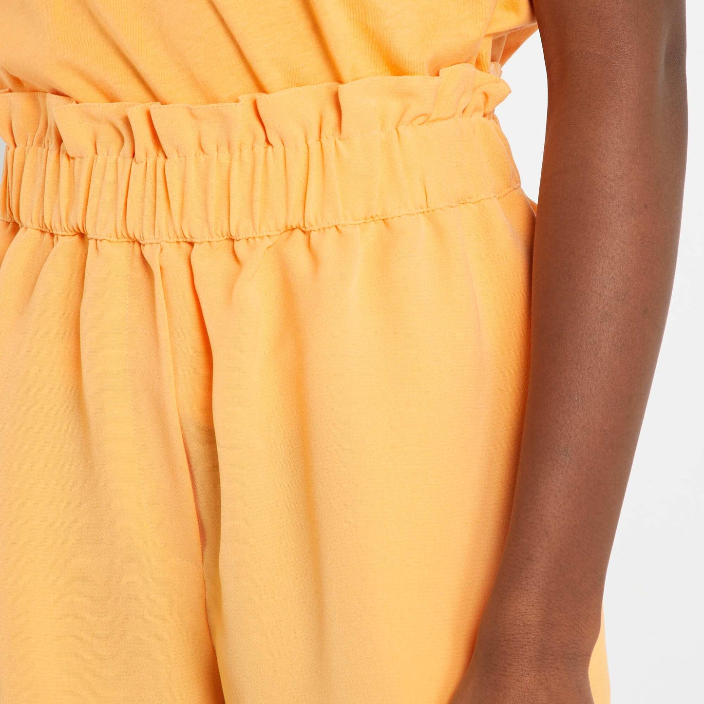 Short à taille haute élastiquée Orange