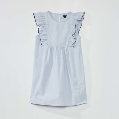 Robe à plastron volanté Bleu