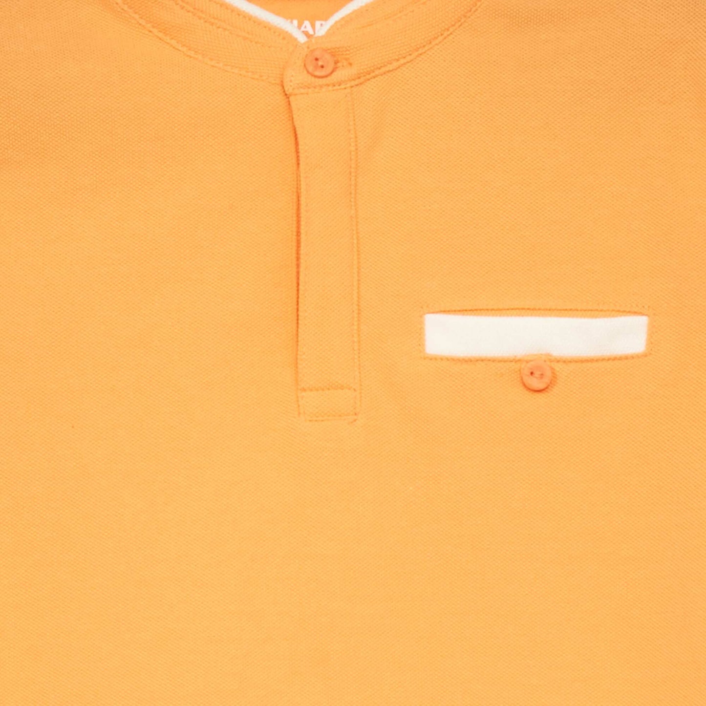 Polo en piqué de coton orange abricot