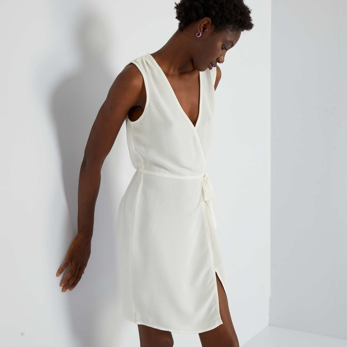 Robe courte sans manches Blanc