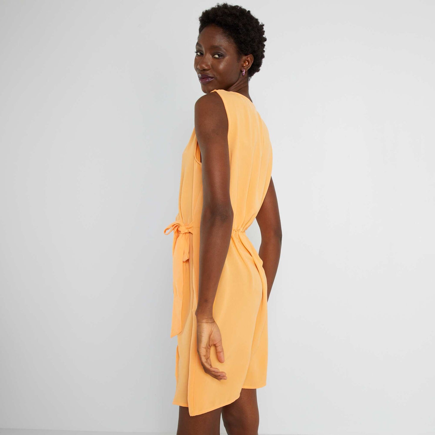 Robe courte sans manches Orange