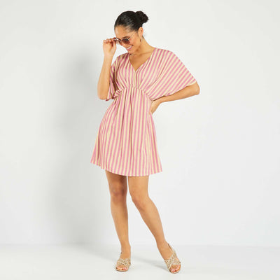 Robe courte à paillettes Rose