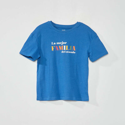 Tee-shirt imprimé message Bleu