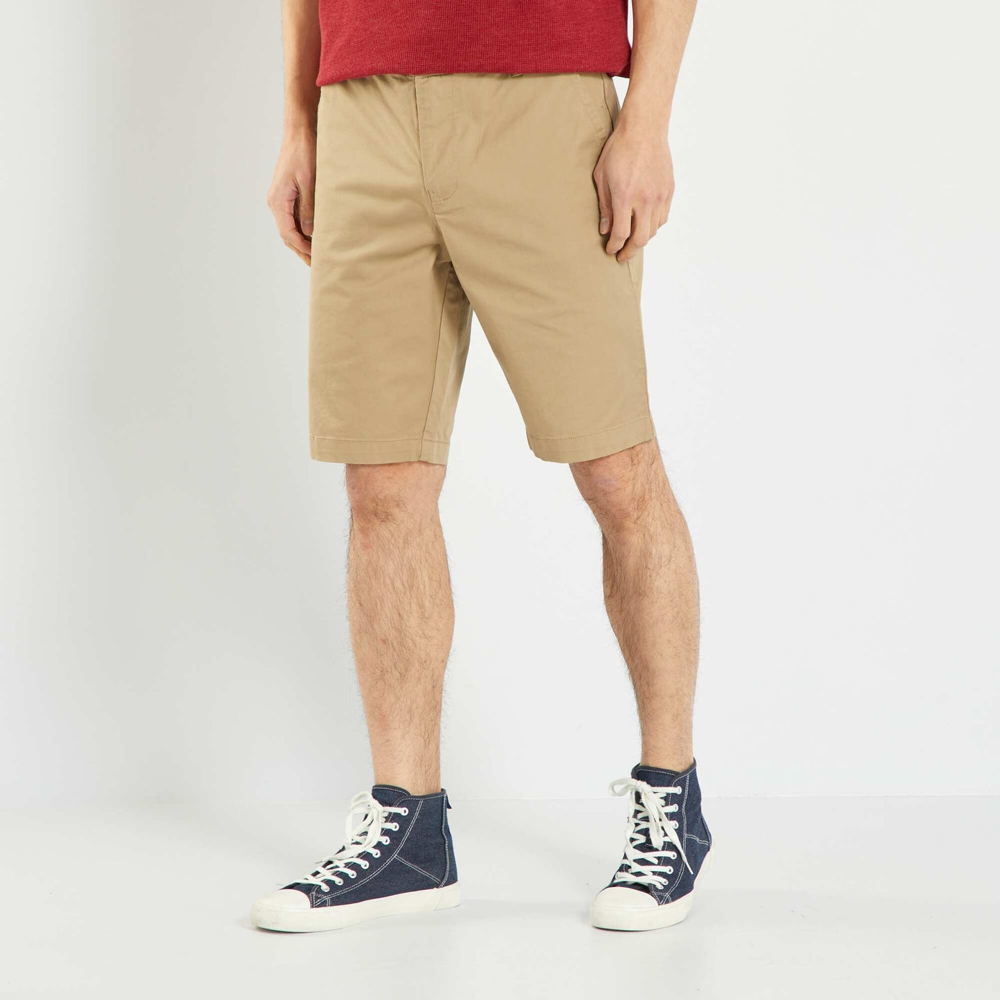 Bermuda chino droit beige chiné